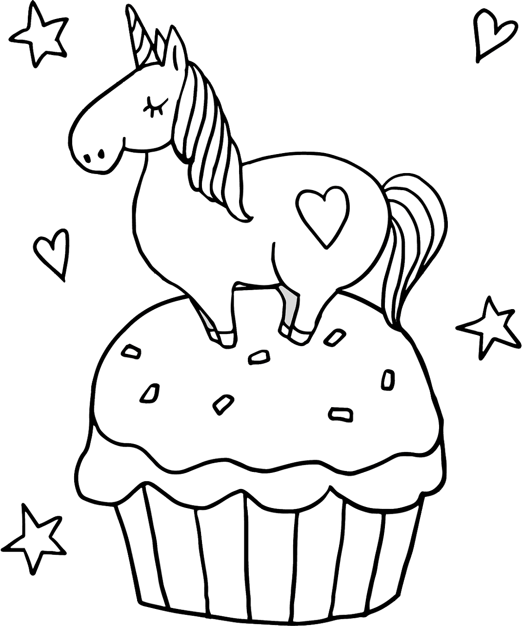 Little Unicorn On Cupcake