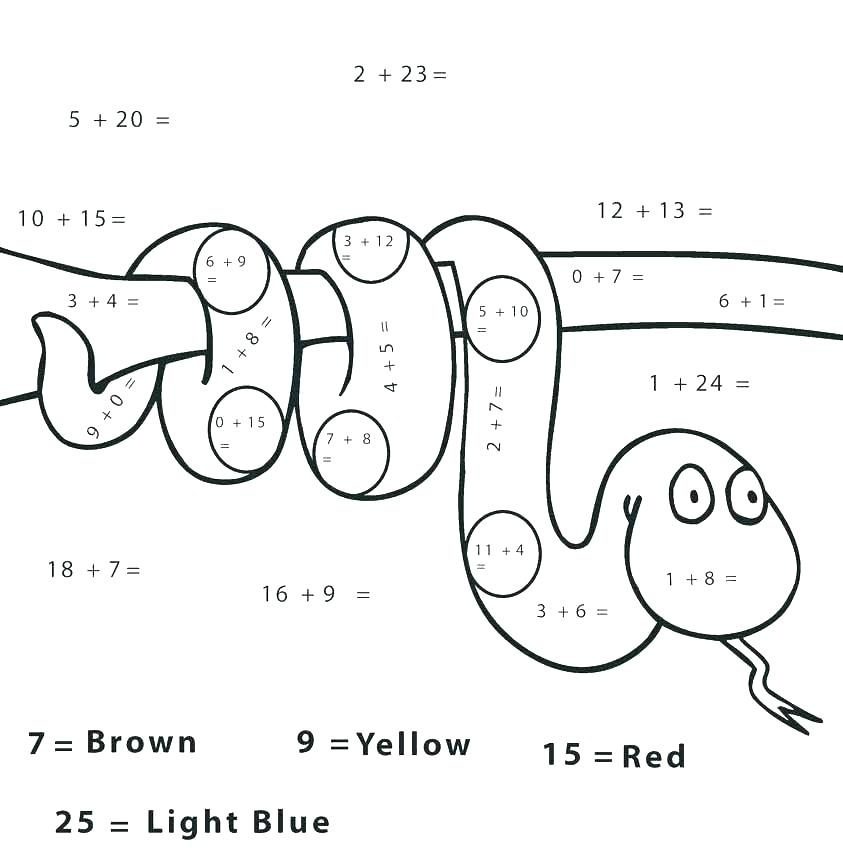 Snake For Coloring By Numbers