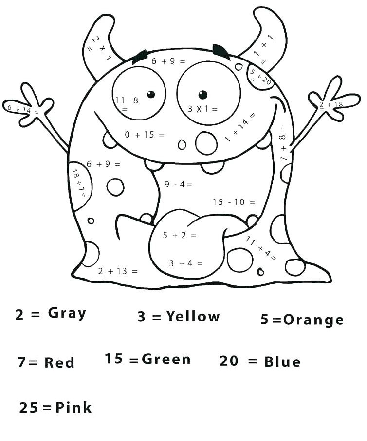 Monster For Coloring By Numbers