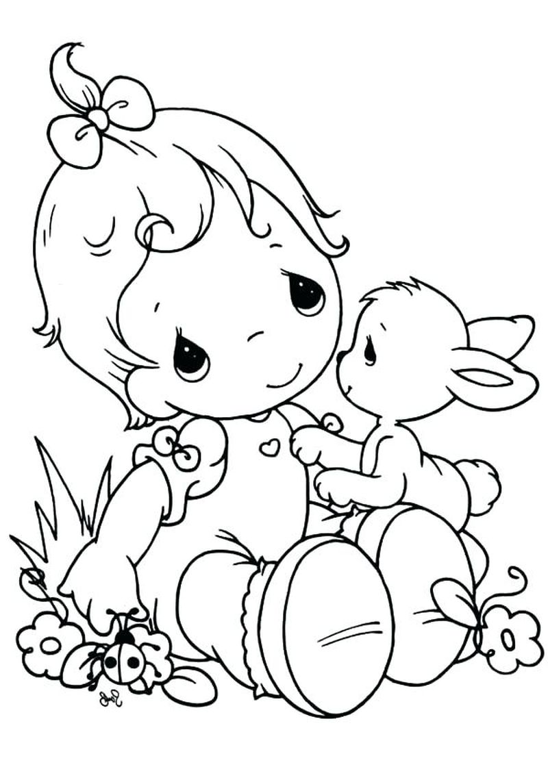 Little Girl And Rabbit
