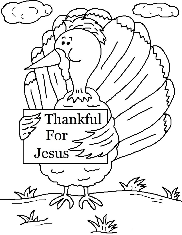 Turkey with Sign “Thankful For Jesus”