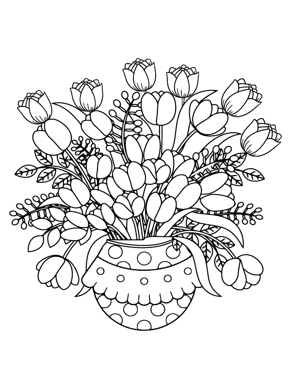Adult Sheet of Flowers Coloring Page