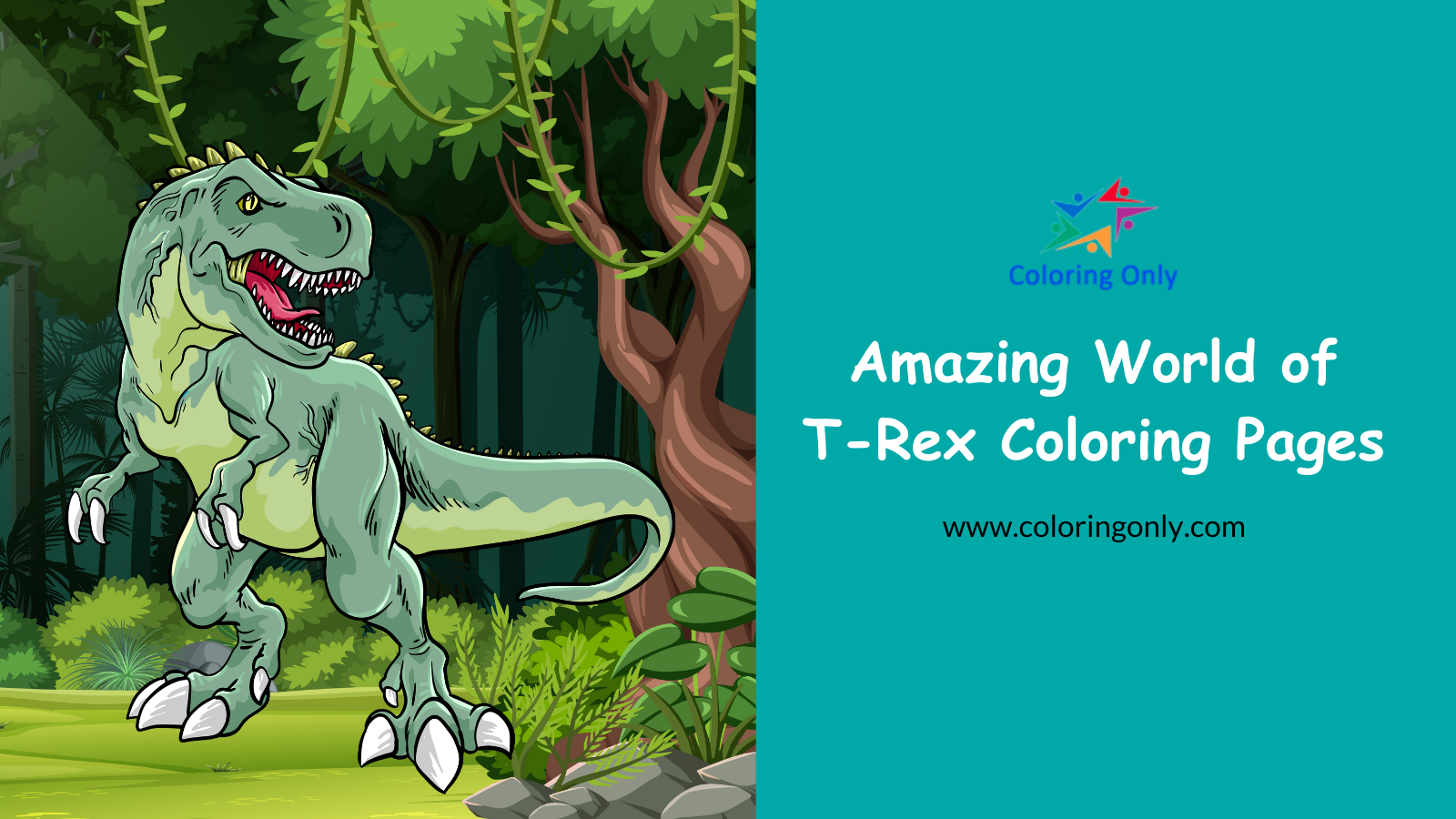 Amazing World of T-Rex Coloring Pages