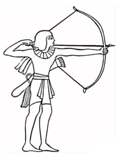 Ausmalbild Altägyptische Bogenschützen