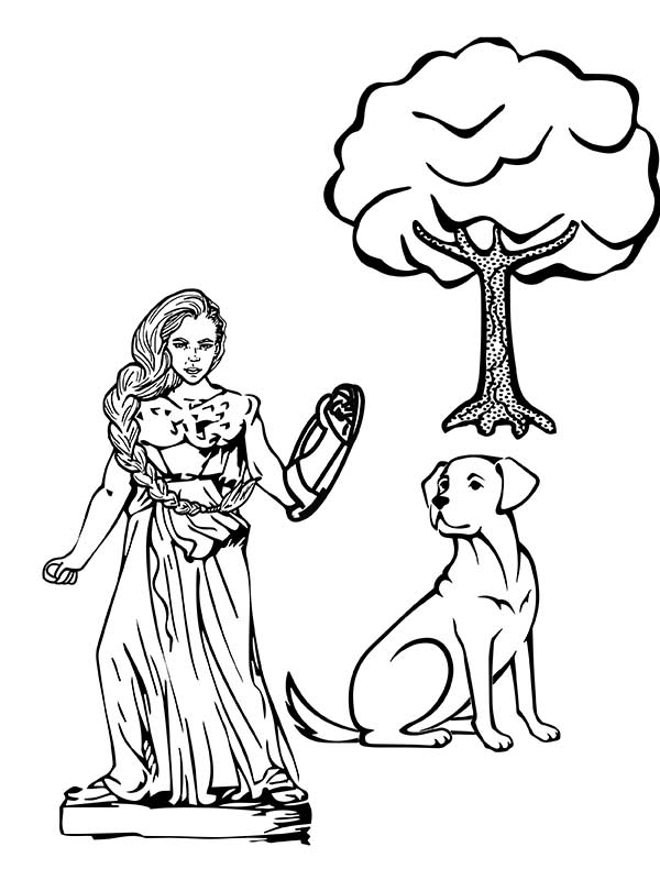 Artemis, Dog, and Tree