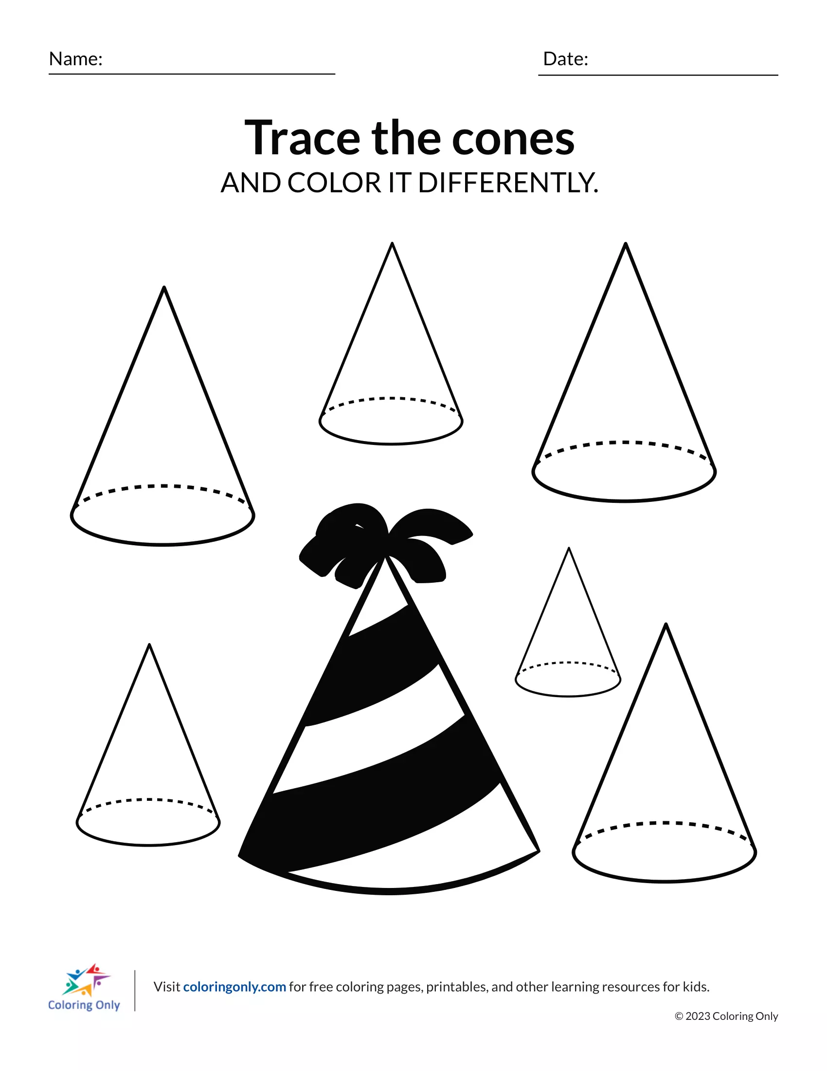 Cone Tracing and Coloring Exercise