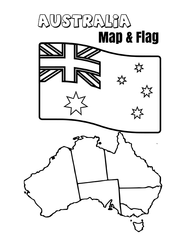 Australia Flag and Map