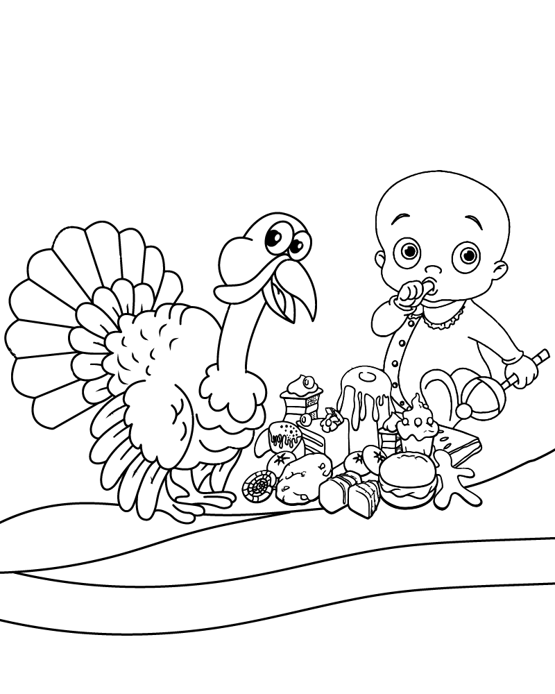 Baby and Turkey Preschool Holiday