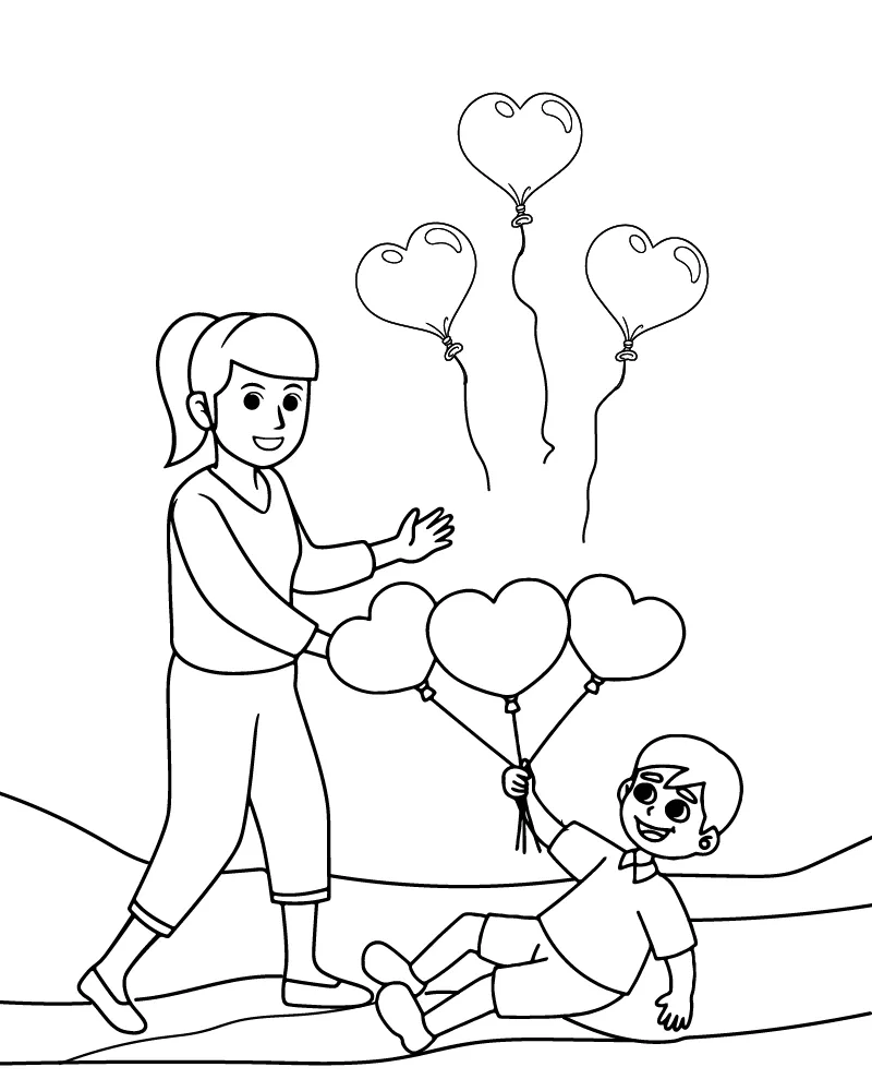 Beautiful Mom Coloring Printable