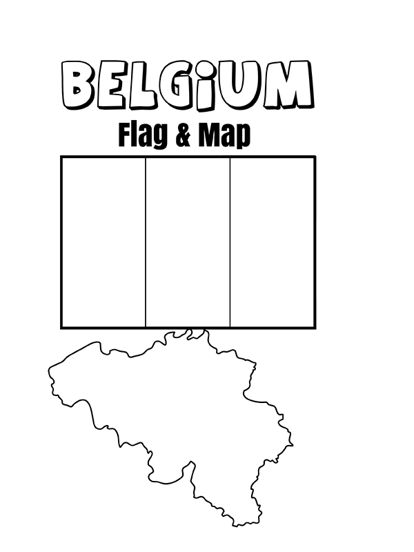 Belgium Map and Flag