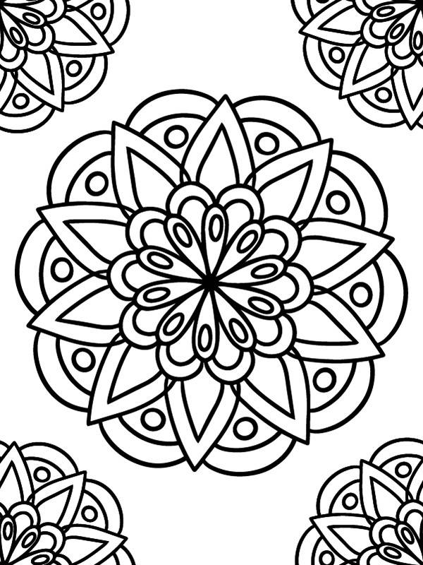 Black Outline Flower Mandala