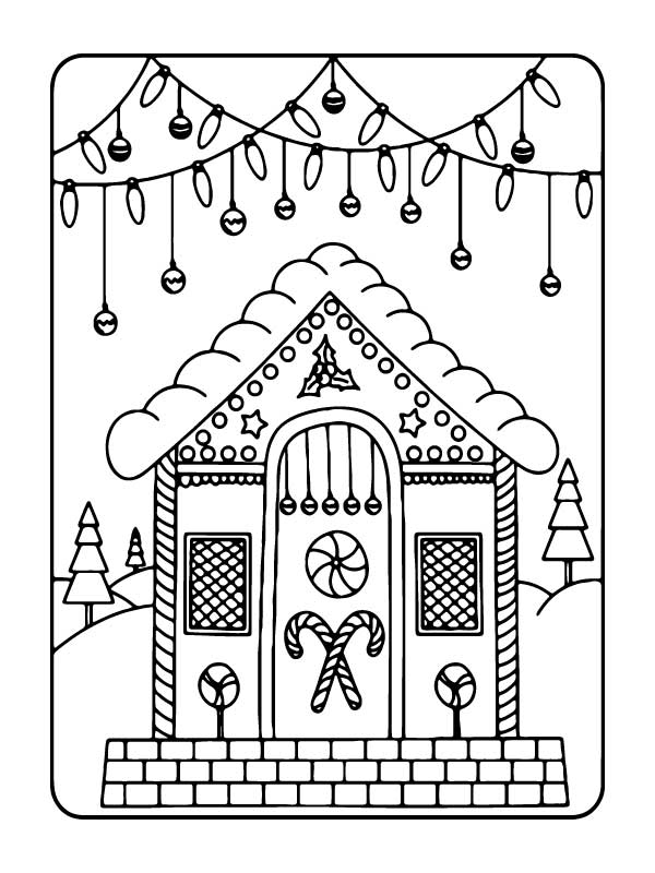 Blessed Christmas Church Coloring Page