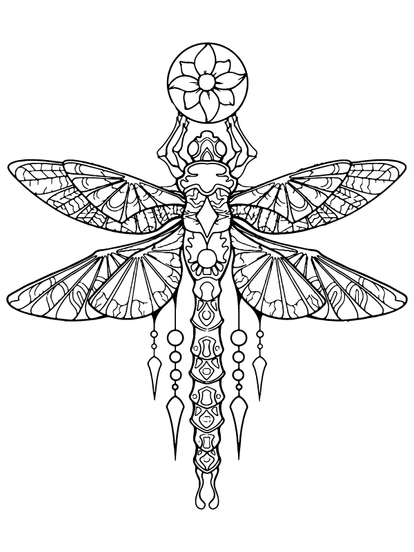 Boho Dance of the Grasshopper Coloring Page
