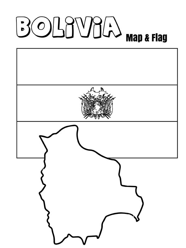 Bolivia Flag and Map