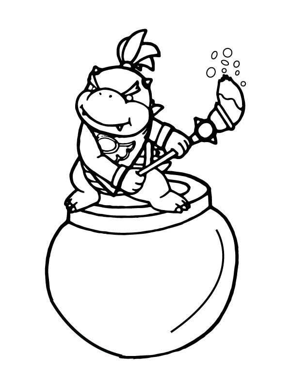 Bowser Jr. Attacking with His Brush