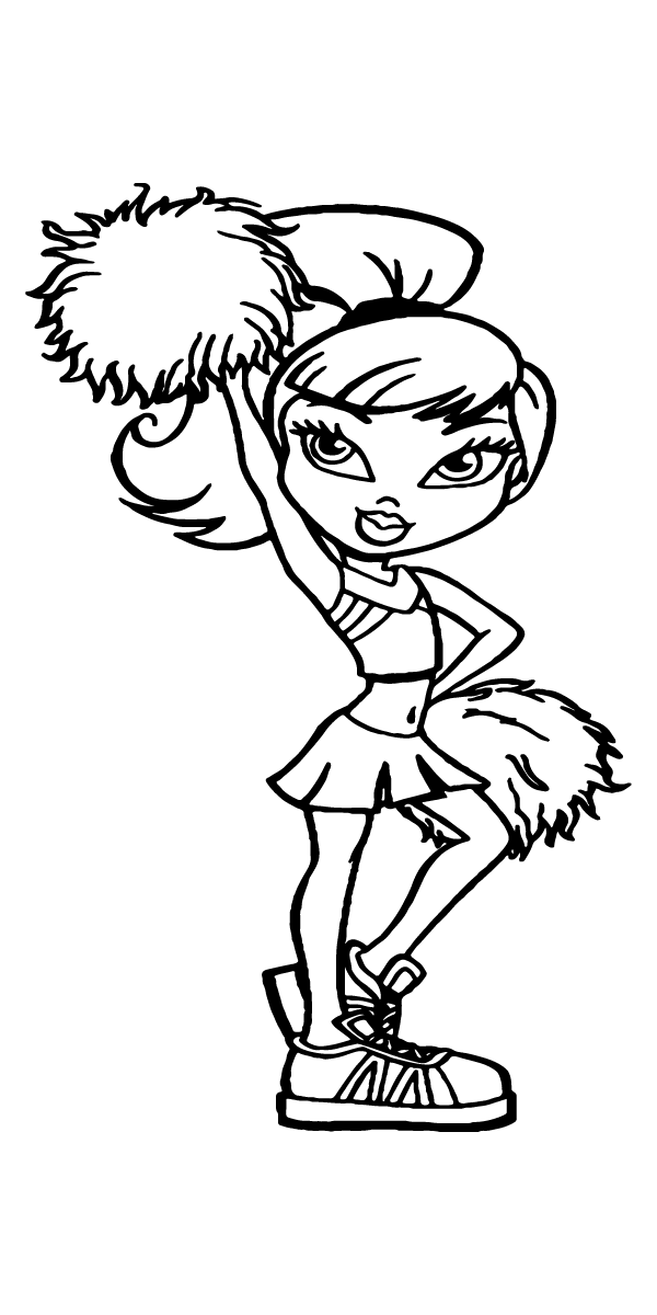 delighted Bratz Cheerleading coloring page