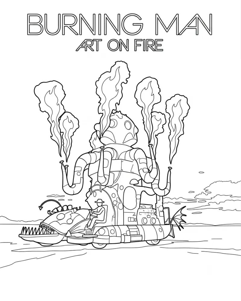 Burning Man Coloring Page