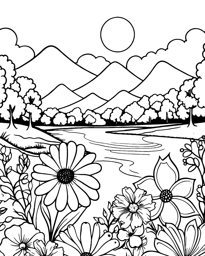 Calm Coloring Page for Adults