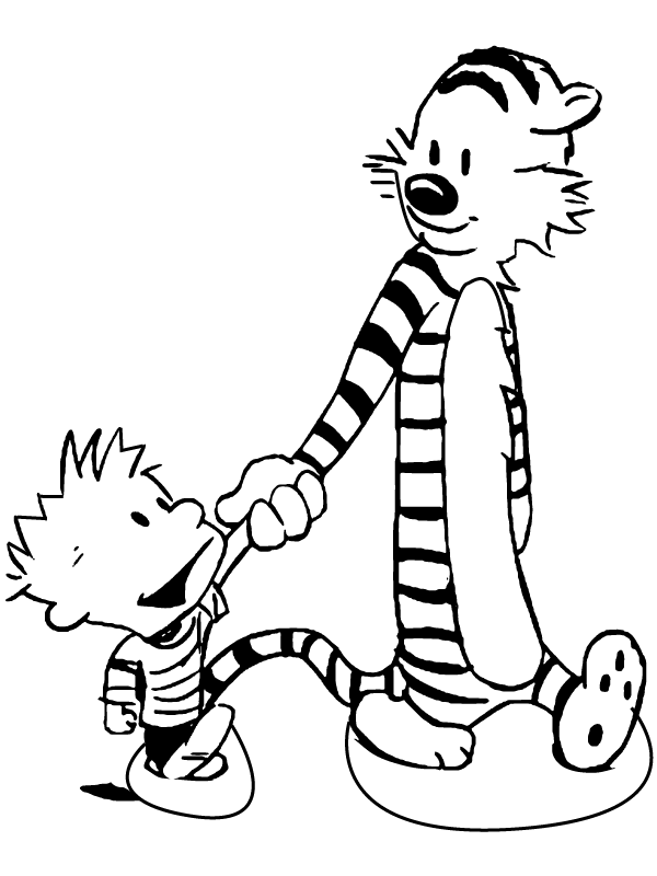 Calvin and Hobbes Shaking Hands
