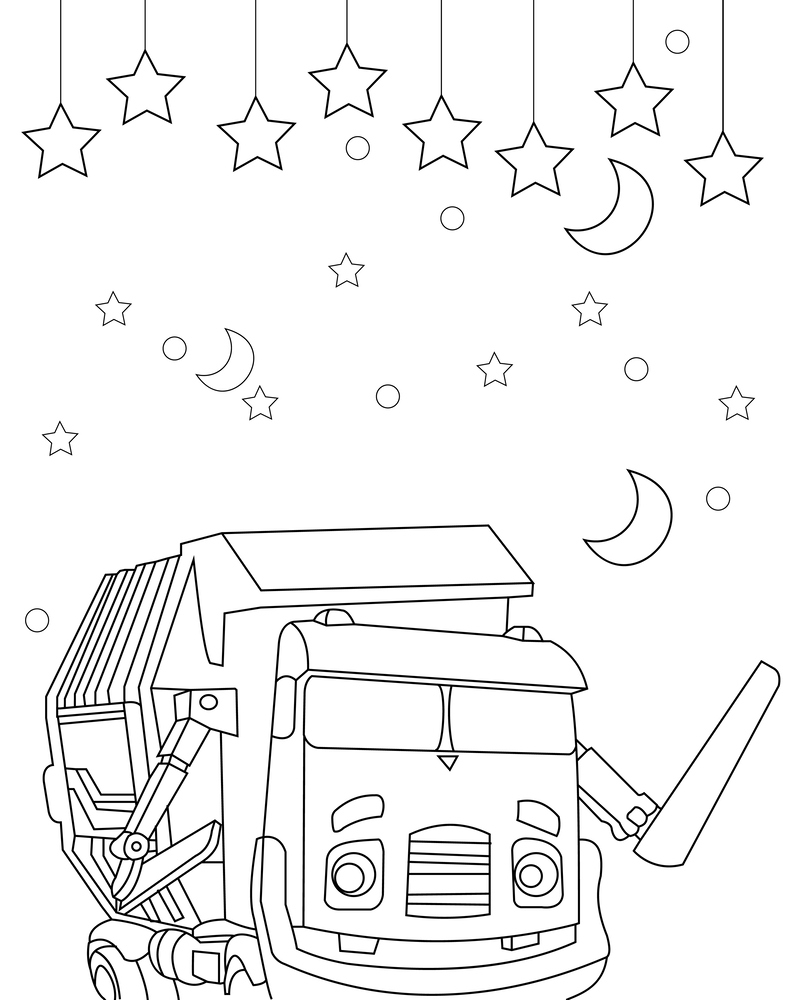 Cartoon Trash Truck Free Printable