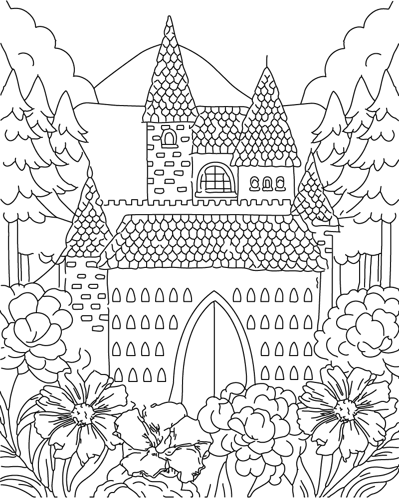 Castle and Flowery Landscape