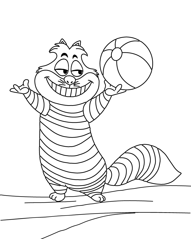 Cheshire Cat Playing with a Ball