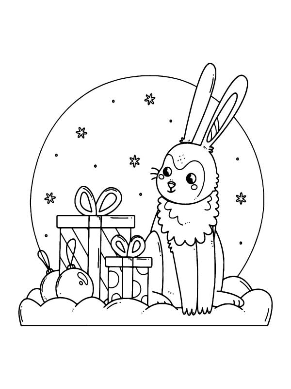 Christmas Bunny and Gift
