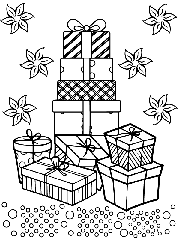 Christmas Present box coloring page