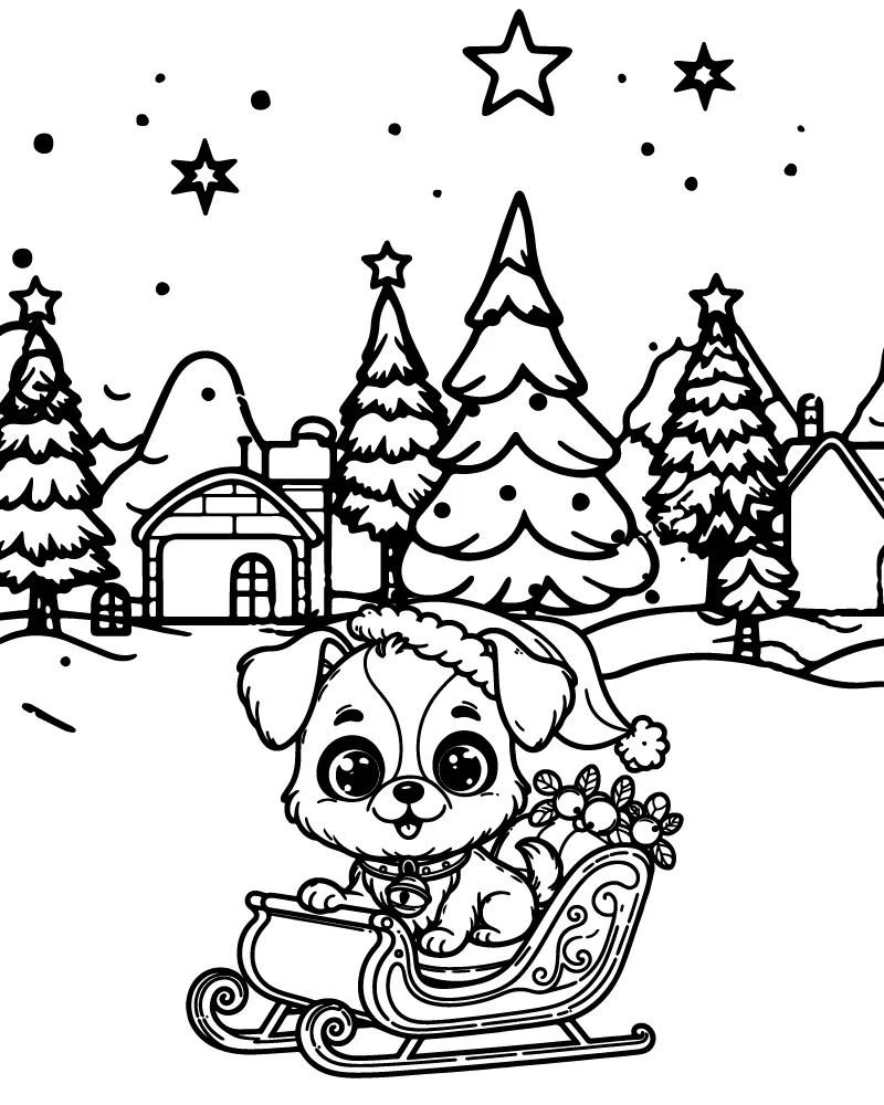 Christmas Puppy Art for Children