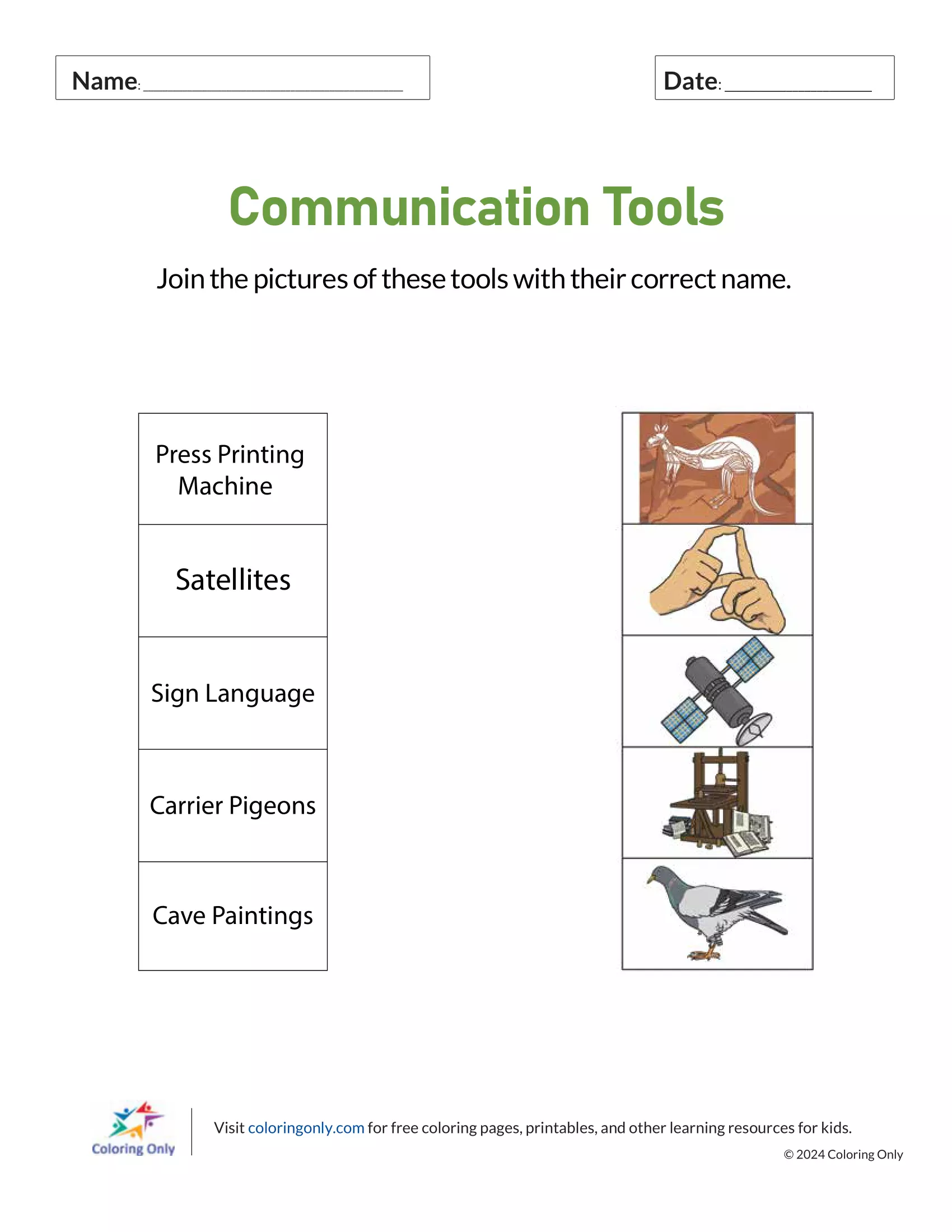 Communication Tools Free Printable Worksheet
