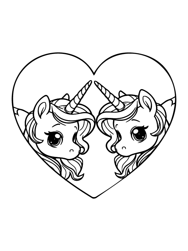 Couple Unicorn Head Valentines