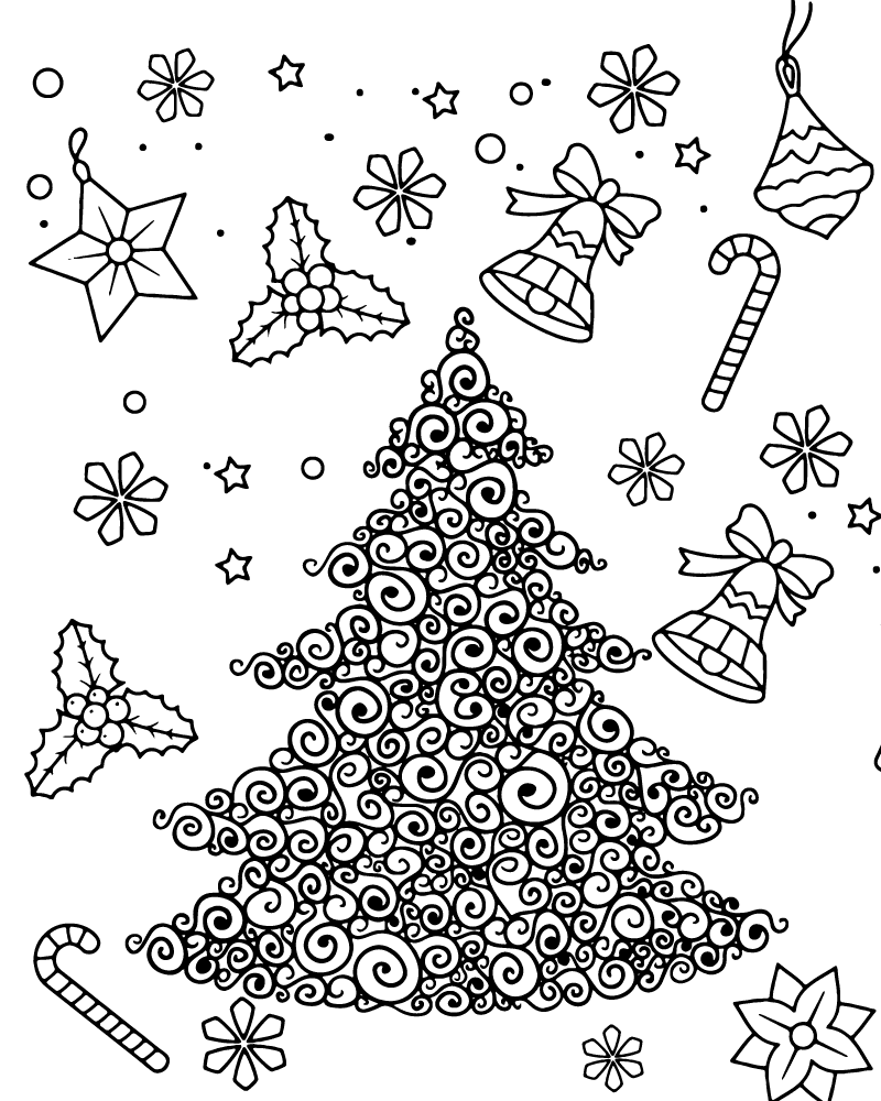 Creative Coloring Christmas Tree for Adults