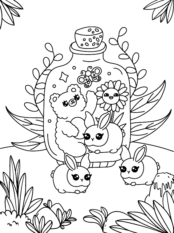 Cute Animals Coloring Page
