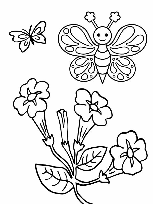 Cute Butterfly and Daffodils