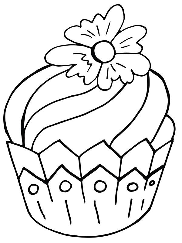 Cute Cupcake and Flower