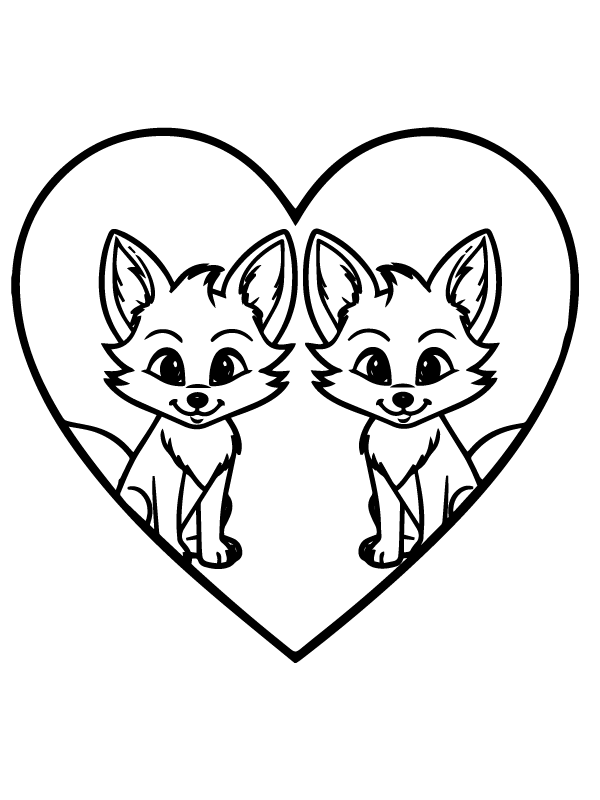 Cutie Pie Foxy inside valentine Heart
