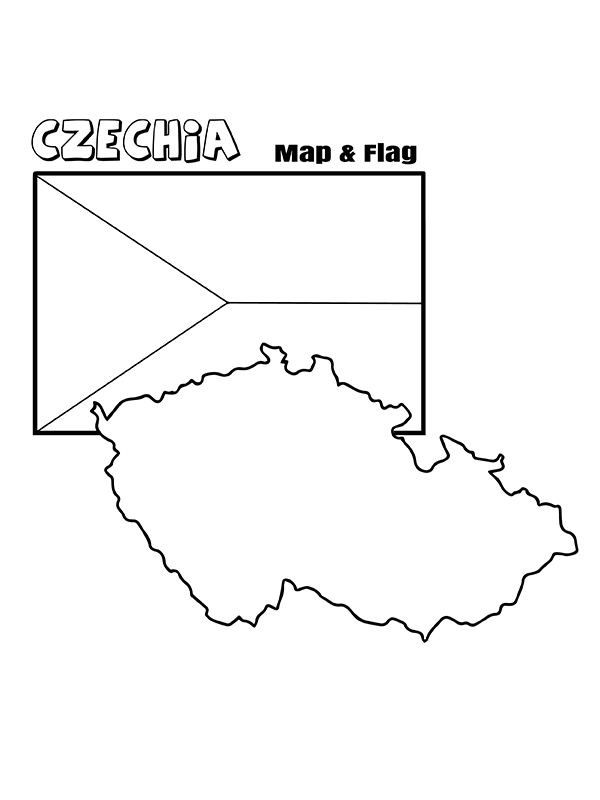 Czechia Flag and Map