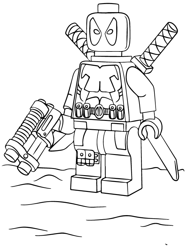 Deadpool Lego Avengers Coloring Page