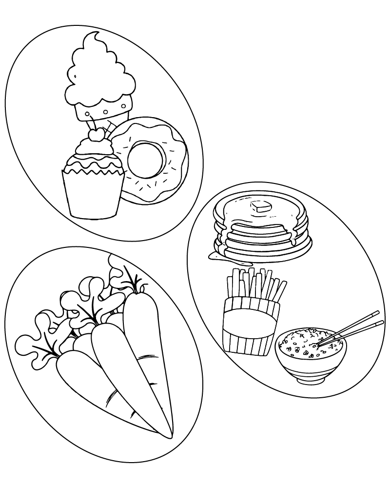 Easy Coloring of Food Group Printable