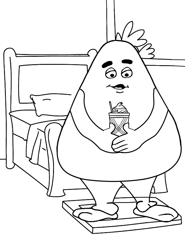 Eating Ice Cream Grimace Coloring Page