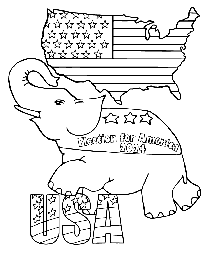 Elefant und US-Flagge bei der Wahl