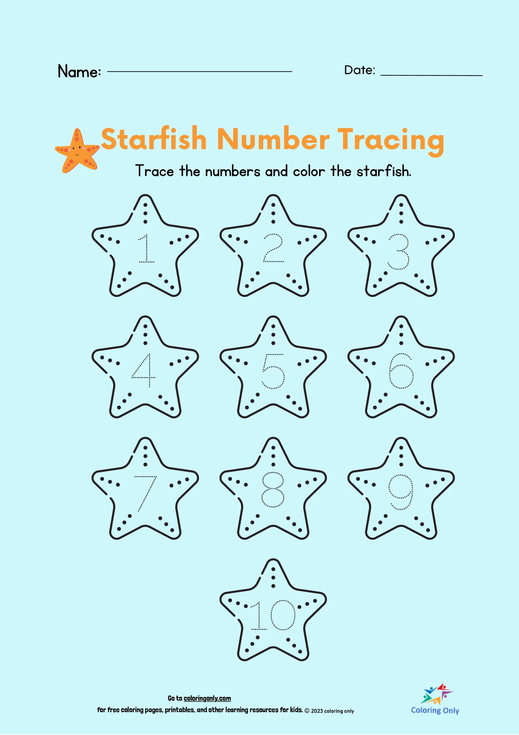 Star Number Tracing