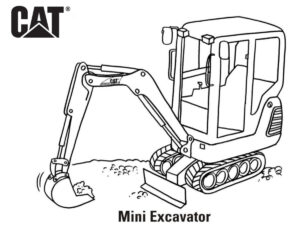 Excavator Coloring Page