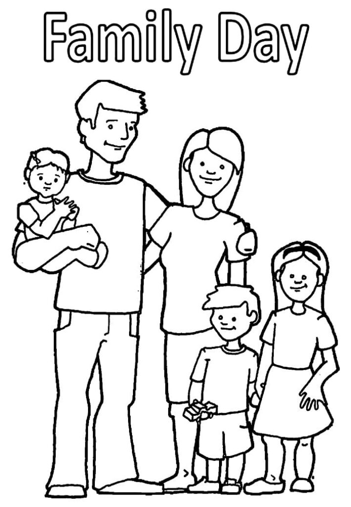 Family Day to Color Coloring Page