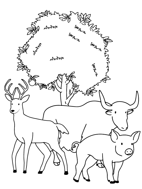 Farm Animals Day Coloring Page