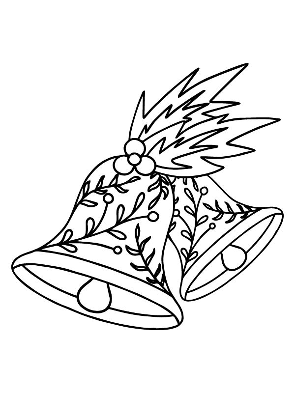 Flower Design Christmas Bell Coloring Pages