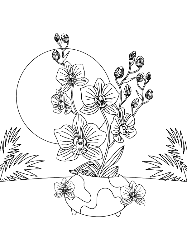 Flowery Printable Coloring Page