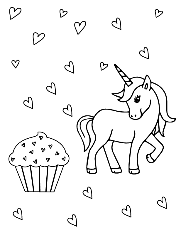 Free Printable Kawaii Cupcake and Unicorn
