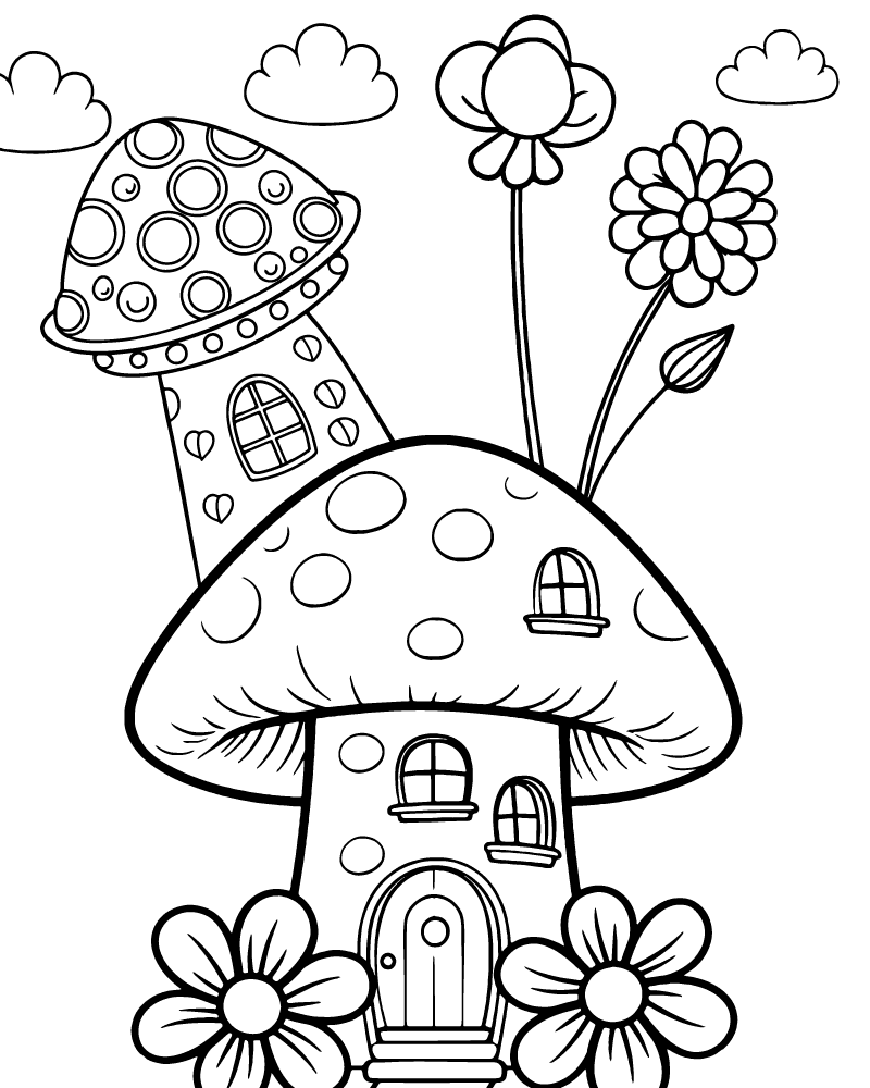 Free Simple Mushroom House for Adult