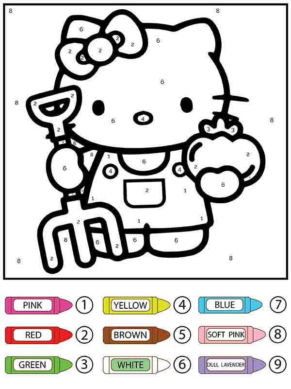 Gardener Hello Kitty Color By Number